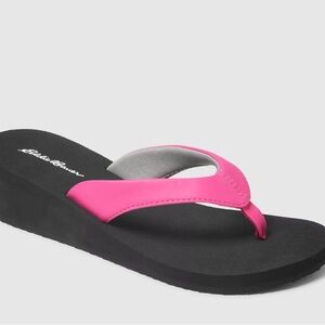Eddie Bauer Pink Wedge Flip Flop Sandals